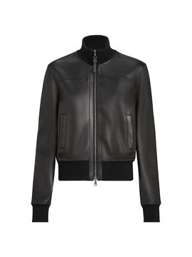 Brunello Cucinelli Women's Nappa Leather Outerwear Jacket with Monili