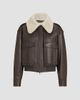 Brunello Cucinelli Women's Polished Nappa Leather Aviator Coat - 7