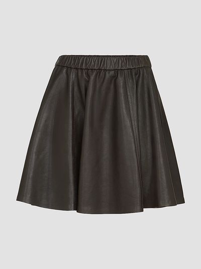 Brunello Cucinelli Women's Polished Nappa Leather Mini Circle Skirt