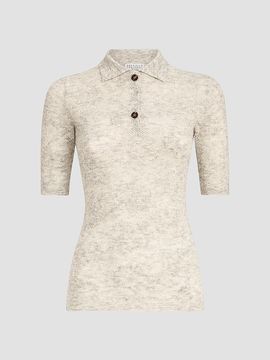 Brunello Cucinelli Women's Silk, Alpaca and Wool Flower Lace Knit Polo