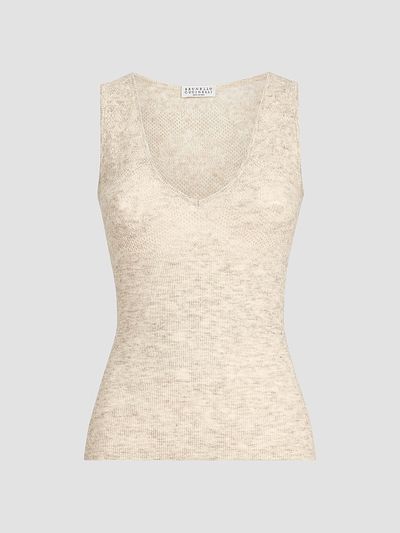 Brunello Cucinelli Women's Silk, Alpaca and Wool Flower Lace Knit Top