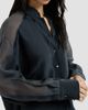 Brunello Cucinelli Women's Silk Crêpe De Chine Paneled Shirt with Monili - 4