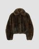 Brunello Cucinelli Women's Soft Shearling Outerwear Jacket with Shiny Zipper Pull - 1