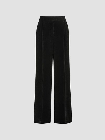 Brunello Cucinelli Women's Sparkling Corduroy Loose Pleated Trousers with Monili