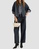 Brunello Cucinelli Women's Sparkling No-Fade Denim Shirt with Shiny Collar - 2