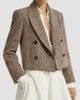 Brunello Cucinelli Women's Sparkling Virgin Wool Chevron Cropped Blazer - 4