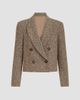 Brunello Cucinelli Women's Sparkling Virgin Wool Chevron Cropped Blazer - 7