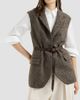 Brunello Cucinelli Women's Sparkling Virgin Wool Chevron Vest with Leather Belt and Monili - 3