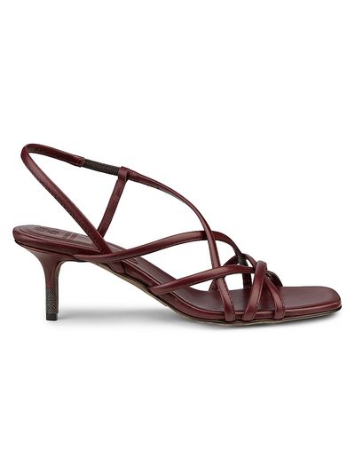 Brunello Cucinelli Women's Strappy Leather Slingback Sandals