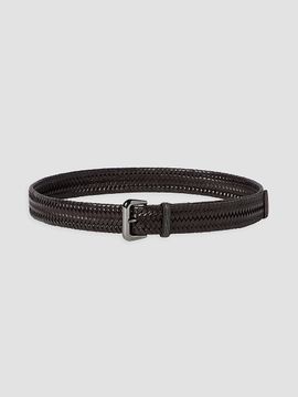 Brunello Cucinelli Women's Stretch Braided Leather Belt with Shiny Loop