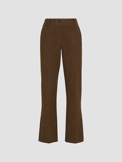 Brunello Cucinelli Women's Stretch Cotton Moleskin Cigarette Trousers