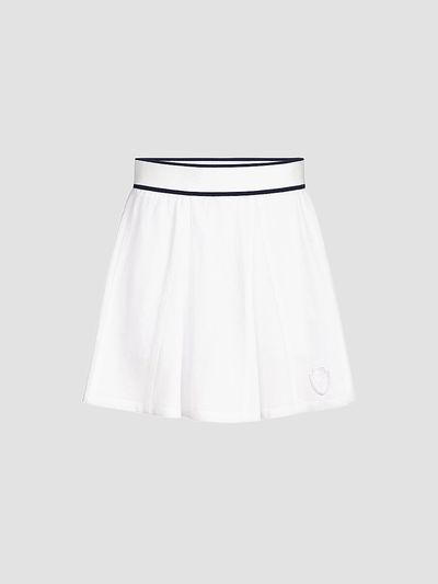 Brunello Cucinelli Women's Stretch Cotton Piqué Mini Skirt with Logo