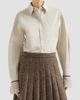 Brunello Cucinelli Women's Stretch Cotton Poplin Shirt with Shiny Silk Cuffs - 2