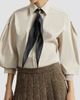 Brunello Cucinelli Women's Stretch Cotton Poplin Shirt with Shiny Silk Cuffs - 5