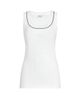 Brunello Cucinelli Women's Stretch Cotton Ribbed Jersey Top with Shiny Trim - 7