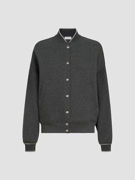 Brunello Cucinelli Women's Techno Cotton and Cashmere Interlock Bomber Jacket