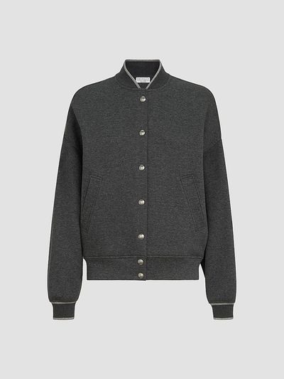 Brunello Cucinelli Women's Techno Cotton and Cashmere Interlock Bomber Jacket