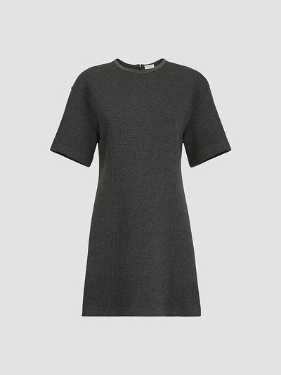 Brunello Cucinelli Women's Techno Cotton and Cashmere Interlock T-Shirt Dress