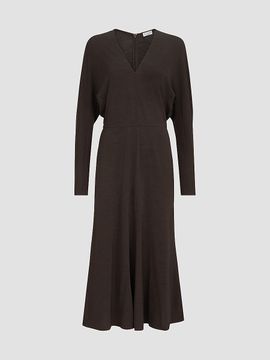 Brunello Cucinelli Women's Techno Wool Jersey Dress with Monili