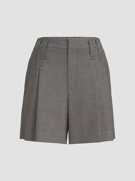 Brunello Cucinelli Women's Tropical Luxury Wool Formal Shorts with Monili