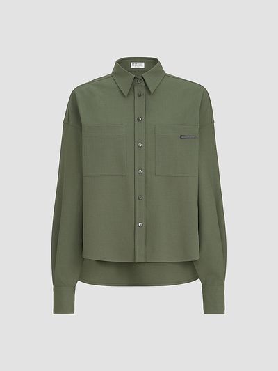 Brunello Cucinelli Women's Tropical Luxury Wool Shirt