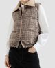 Brunello Cucinelli Women's Twill and Prince of Wales Reversible Down Vest with Detchable Leather Collar - 2