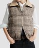 Brunello Cucinelli Women's Twill and Prince of Wales Reversible Down Vest with Detchable Leather Collar - 4