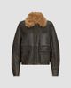Brunello Cucinelli Women's Vintage-Effect Shearling Aviator Coat with Monili - 1