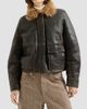 Brunello Cucinelli Women's Vintage-Effect Shearling Aviator Coat with Monili - 2