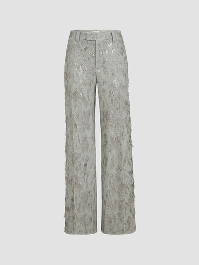 Brunello Cucinelli Women's Virgin Wool and Cashmere Twill Flannel Loose Flared Trousers