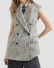 Brunello Cucinelli Women's Virgin Wool and Cashmere Twill Flannel Vest with Dazzling Lynx Embroidery - 2