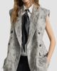 Brunello Cucinelli Women's Virgin Wool and Cashmere Twill Flannel Vest with Dazzling Lynx Embroidery - 4