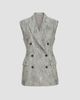 Brunello Cucinelli Women's Virgin Wool and Cashmere Twill Flannel Vest with Dazzling Lynx Embroidery - 7