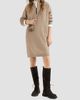 Brunello Cucinelli Women's Virgin Wool, Cashmere and Silk Rib Knit Dress with Precious Half Zip - 2