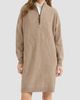 Brunello Cucinelli Women's Virgin Wool, Cashmere and Silk Rib Knit Dress with Precious Half Zip - 3