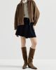 Brunello Cucinelli Women's Virgin Wool Crêpe Chevron Skirt Pants with Monili - 6