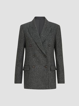 Brunello Cucinelli Women's Virgin Wool Donegal Blazer with Monili
