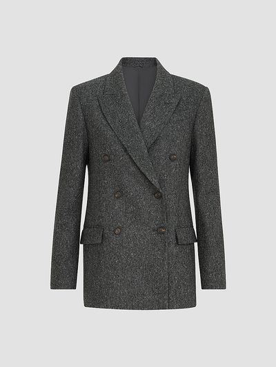 Brunello Cucinelli Women's Virgin Wool Donegal Blazer with Monili