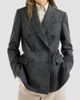 Brunello Cucinelli Women's Virgin Wool Donegal Blazer with Monili - 2