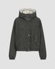 Brunello Cucinelli Women's Virgin Wool Donegal Down Jacket with Detachable Hood and Shiny Zipper Pull - 1