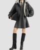 Brunello Cucinelli Women's Virgin Wool Donegal Down Jacket with Detachable Hood and Shiny Zipper Pull - 2