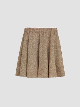 Brunello Cucinelli Women's Virgin Wool Donegal Mini Circle Skirt with Monili