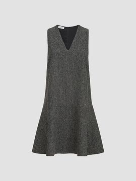Brunello Cucinelli Women's Virgin Wool Donegal Mini Dress with Monili