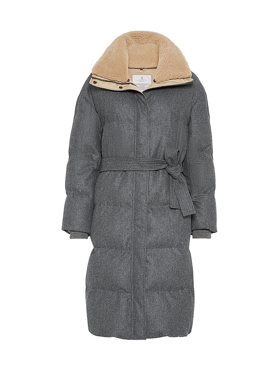 Brunello Cucinelli - Women's Virgin Wool Flannel Down Coat with
