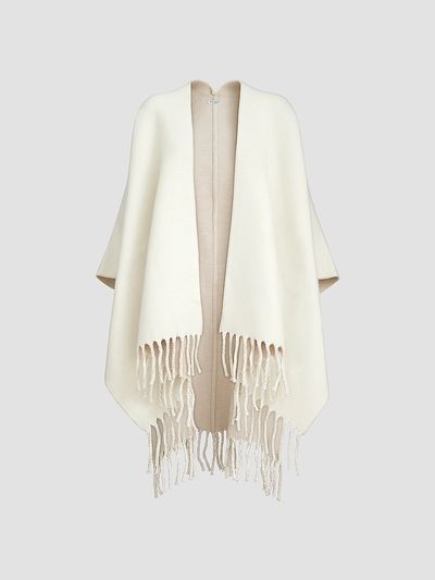 Brunello Cucinelli Women's Wool and Cashmere Double Knit Reversible Poncho