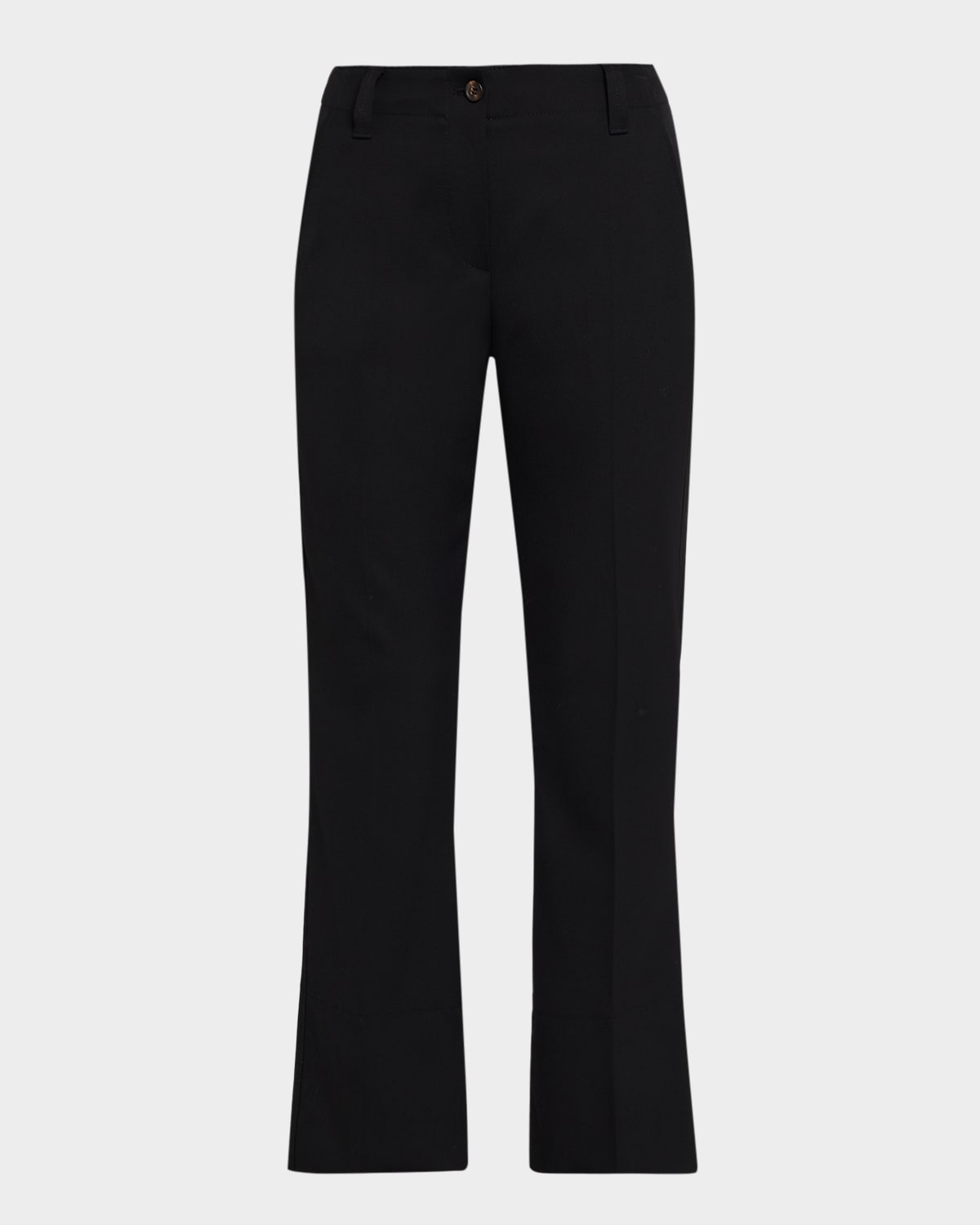 Brunello Cucinelli Wool Gabardine Kickflare Ankle Trousers