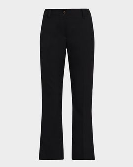 Brunello Cucinelli Wool Gabardine Kickflare Ankle Trousers