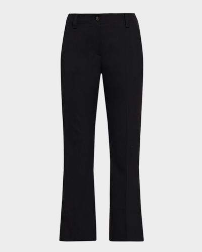 Brunello Cucinelli Wool Gabardine Kickflare Ankle Trousers