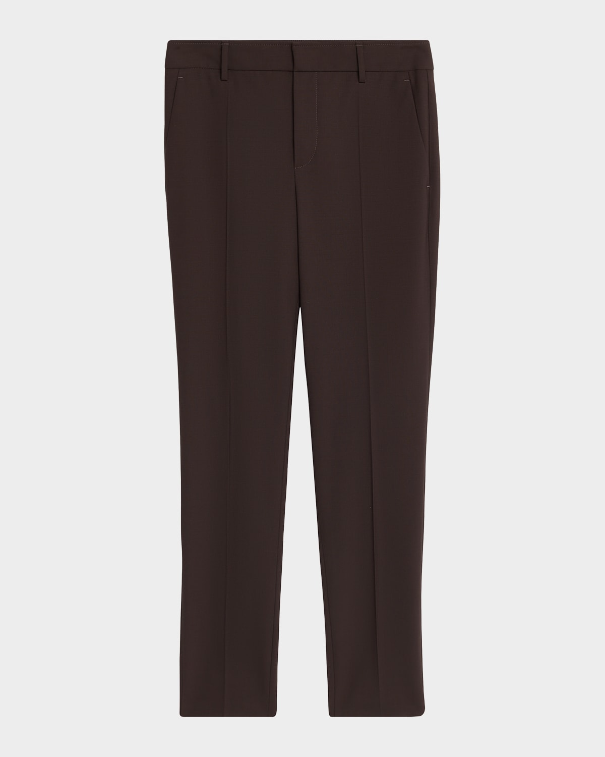 Brunello Cucinelli Wool Slim-Leg Split Hem Pants
