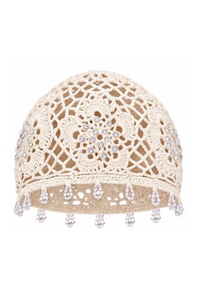 BRUNNA.CO BRUNNA.CO Carna Crystal-embellished Crochet Cap